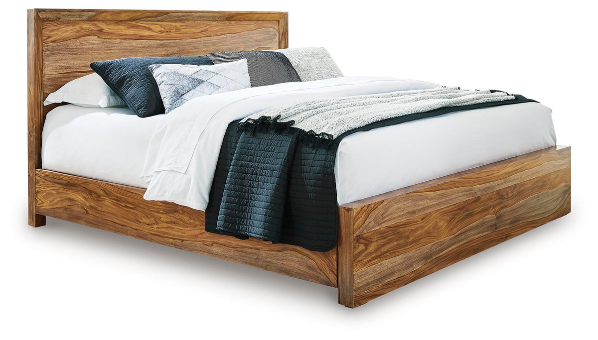 Dressonni Queen Panel Bed in Brown