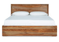 Dressonni King Panel Bed with Mirrored Dresser