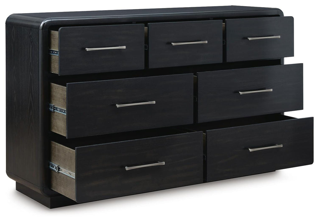 Rowanbeck Dresser in Black, open view
