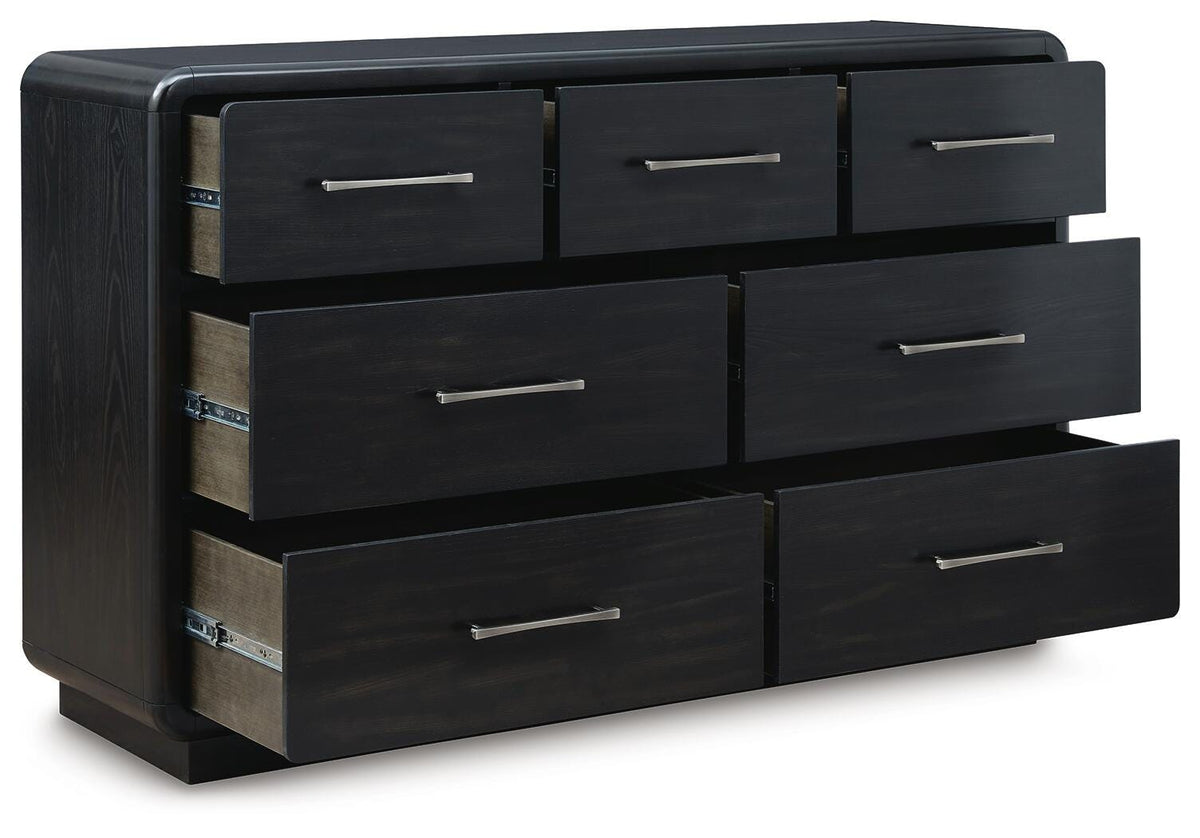 Rowanbeck Dresser in Black, open view