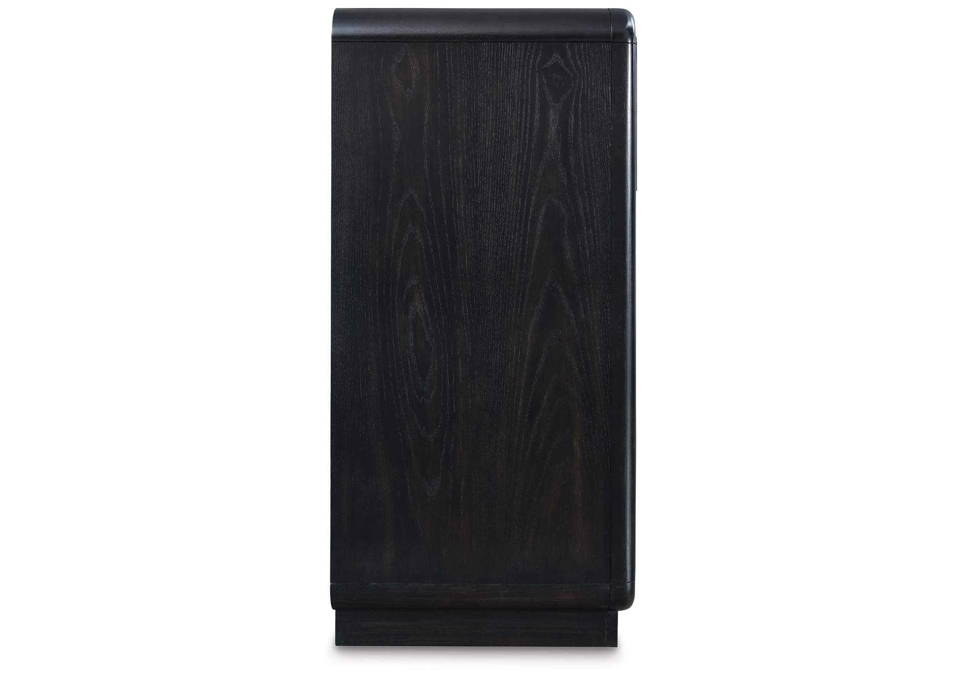 Rowanbeck Queen Upholstered Panel Bed with Dresser side view