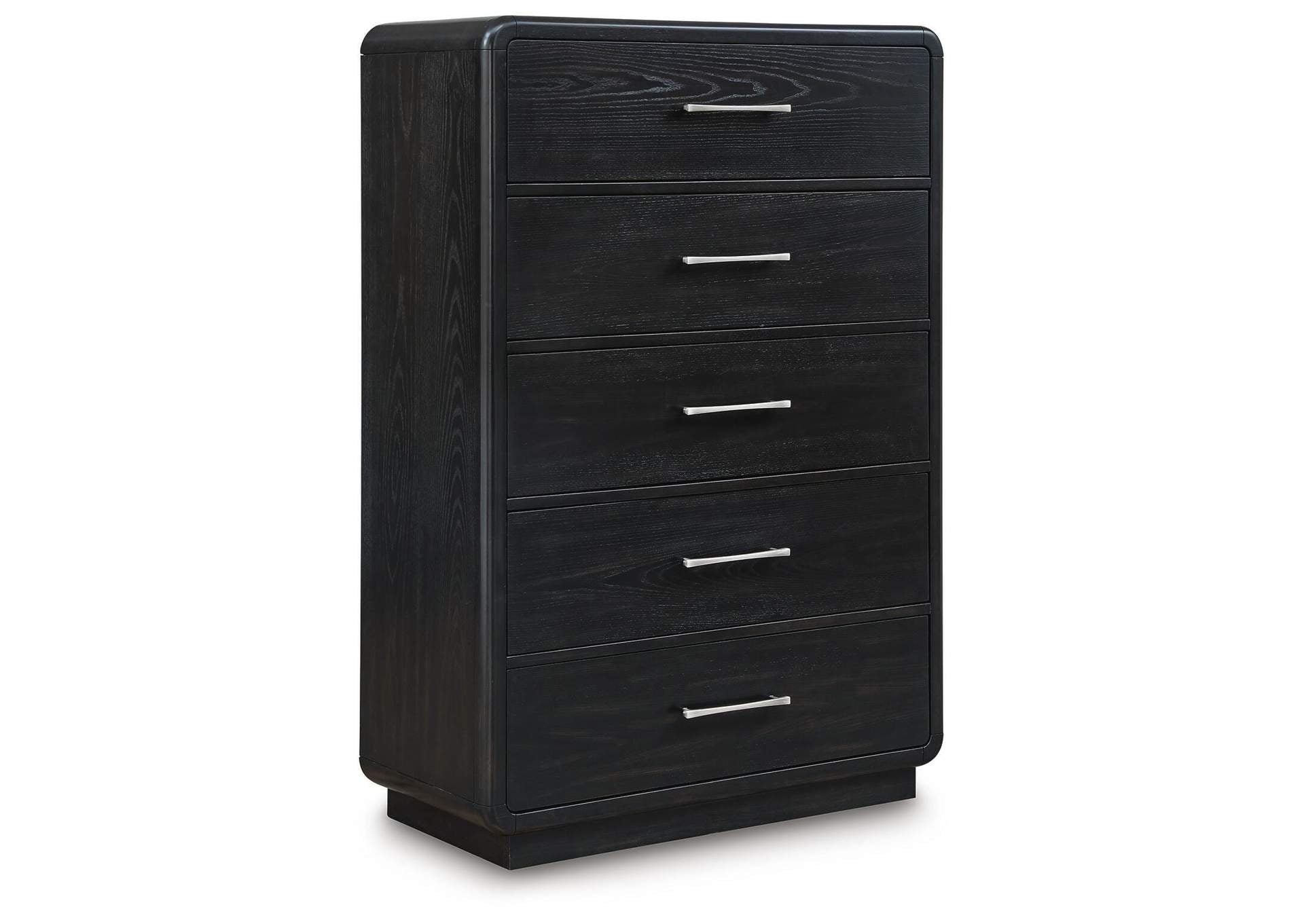 Rowanbeck King Panel Bed, Dresser, Mirror, Chest and Nightstand angled view