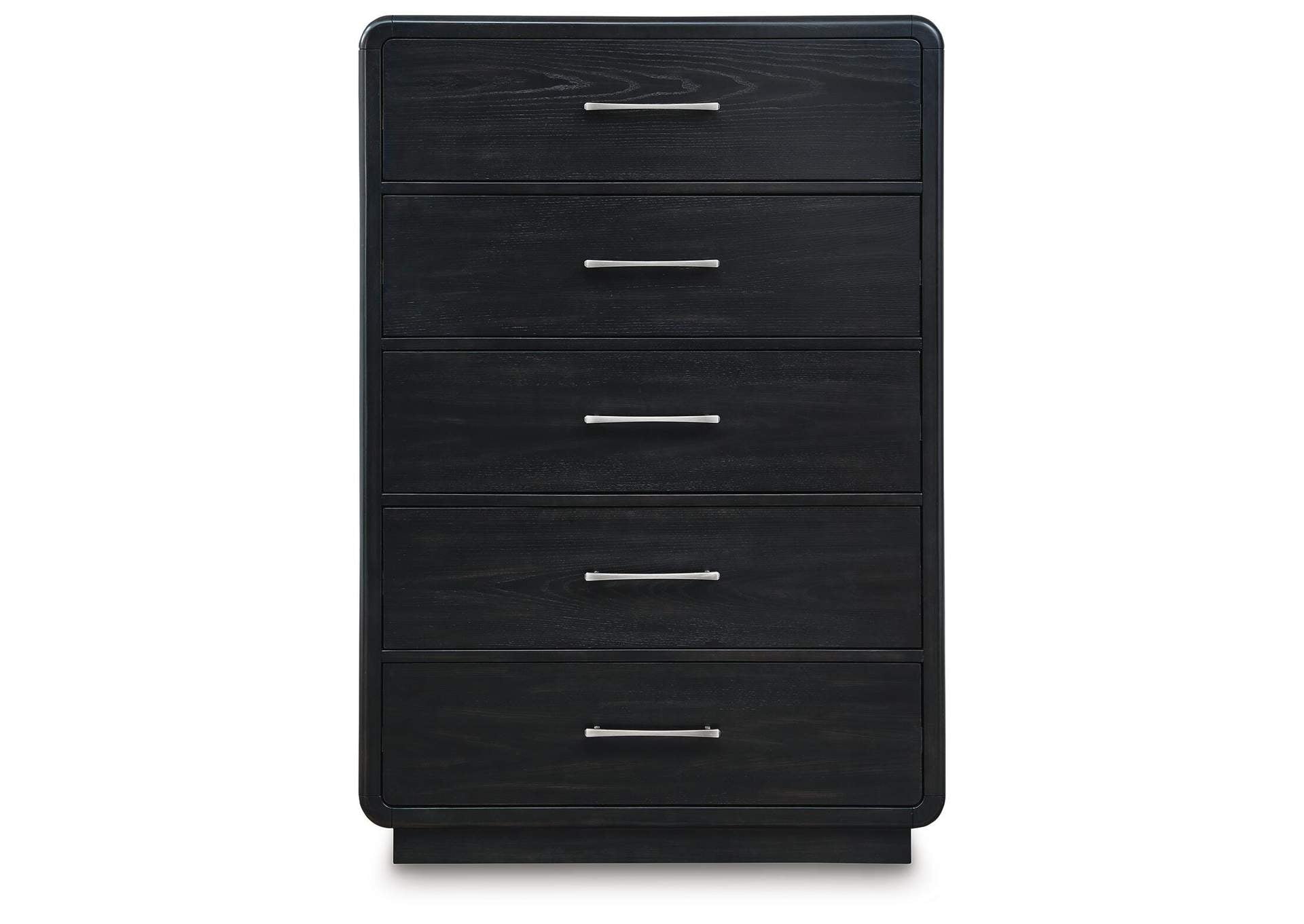 Rowanbeck King Panel Bed, Dresser, Mirror, Chest and Nightstand front view
