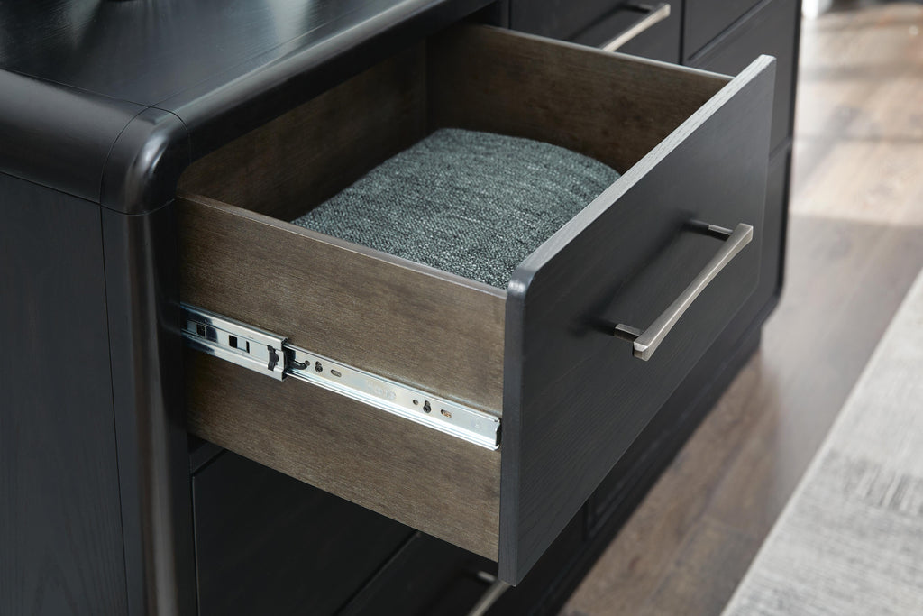 Rowanbeck Dresser in Black, detail view