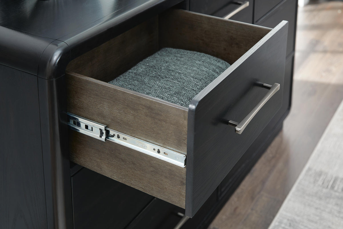 Rowanbeck Dresser in Black, detail view
