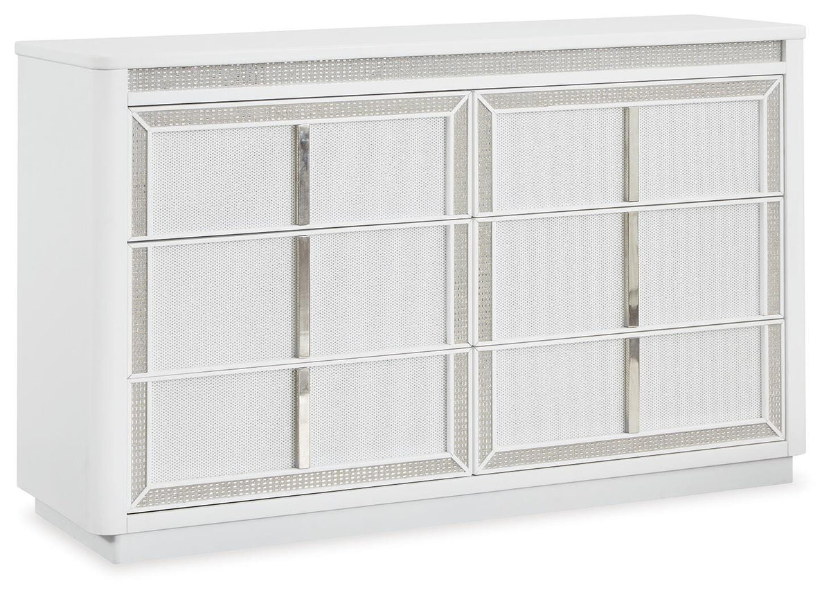 Chalanna Dresser in White, closed view