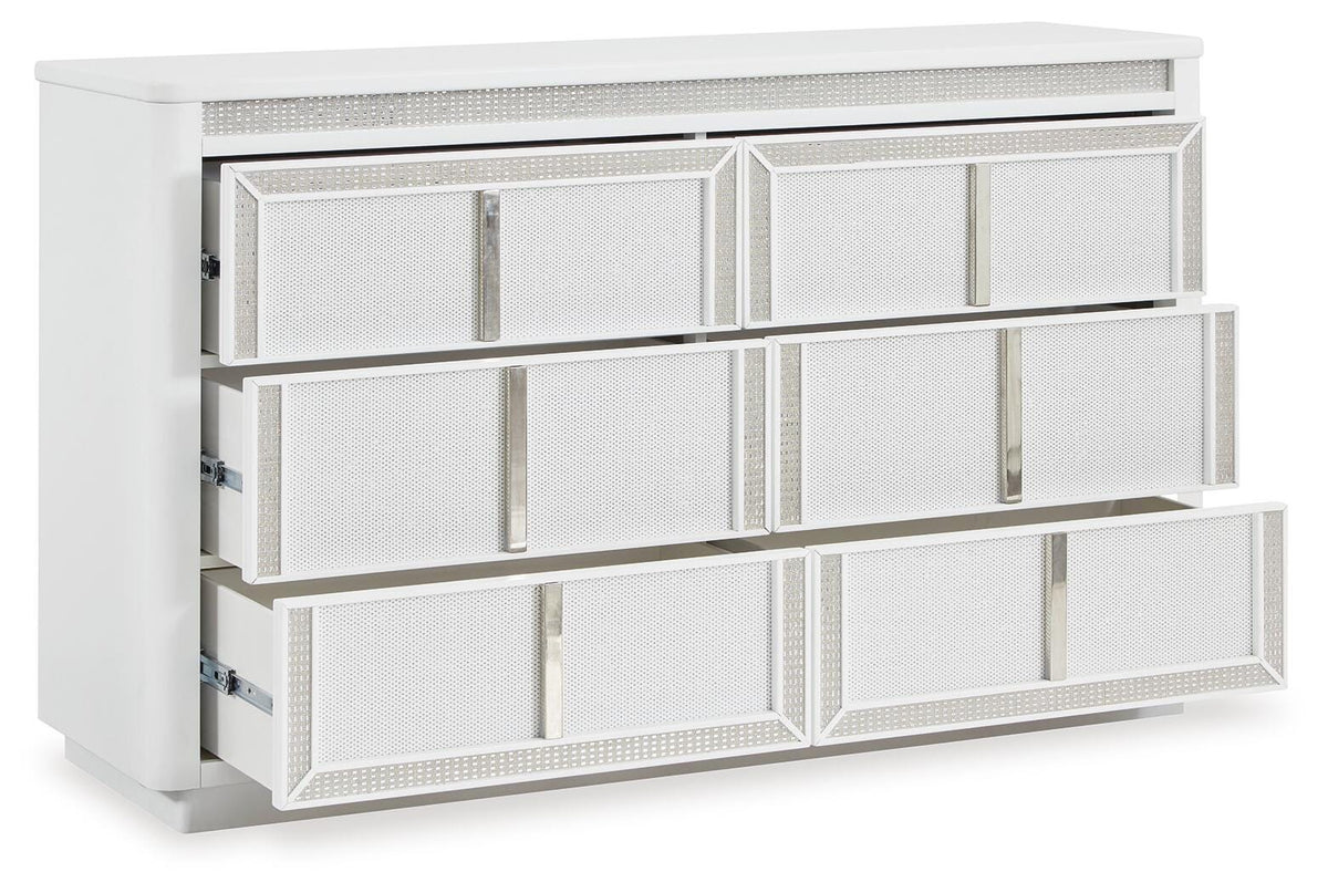Chalanna Dresser in White, open view