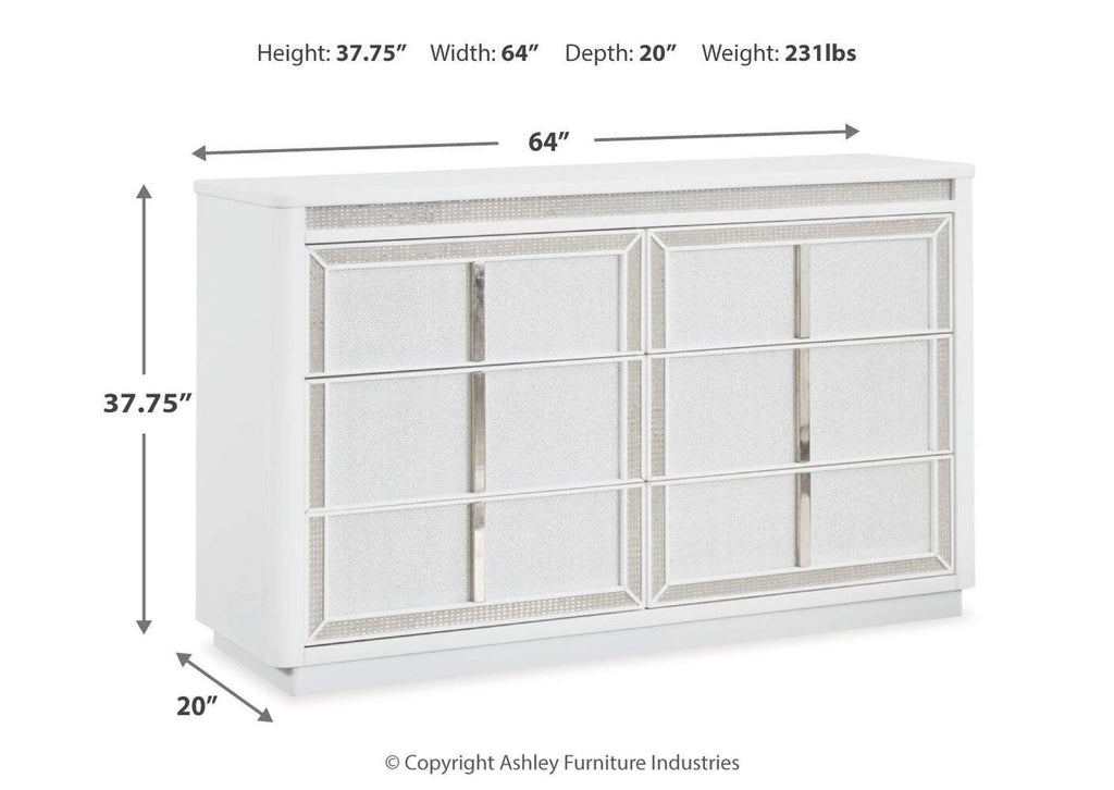 Chalanna Queen Upholstered Storage Bed and Dresser dimensions
