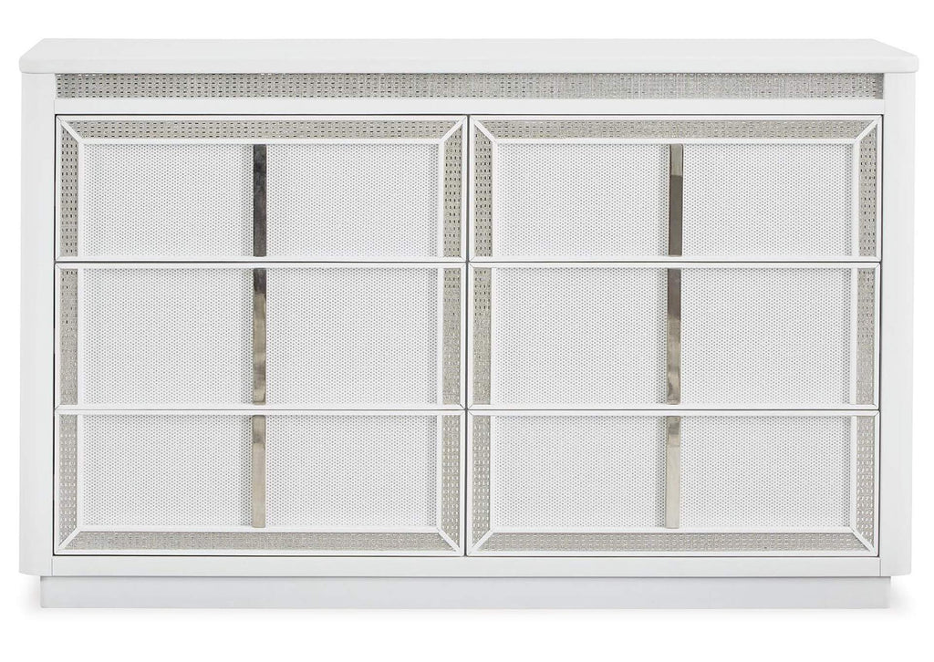 Chalanna Queen Upholstered Storage Bed and Dresser front view