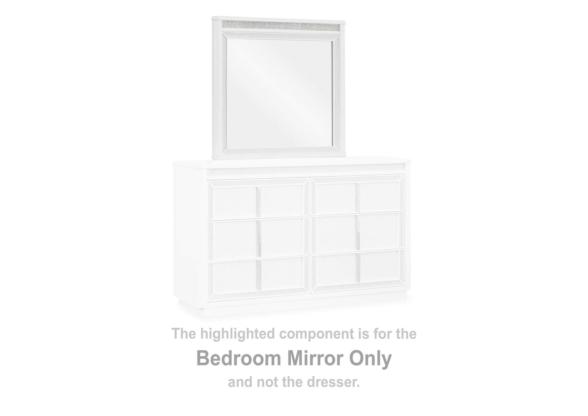 Chalanna King Upholstered Storage Bed, Dresser and Mirror