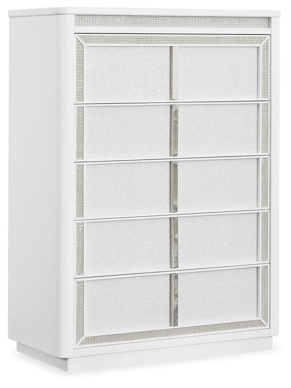Chalanna Chest of Drawers in White, closed view