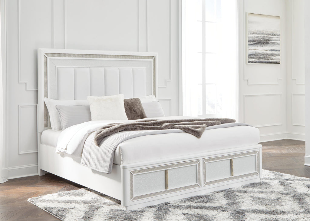 Chalanna California King Upholstered Storage Bed in White, alternate view 7
