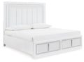 Chalanna King Upholstered Storage Bed in White, angle view