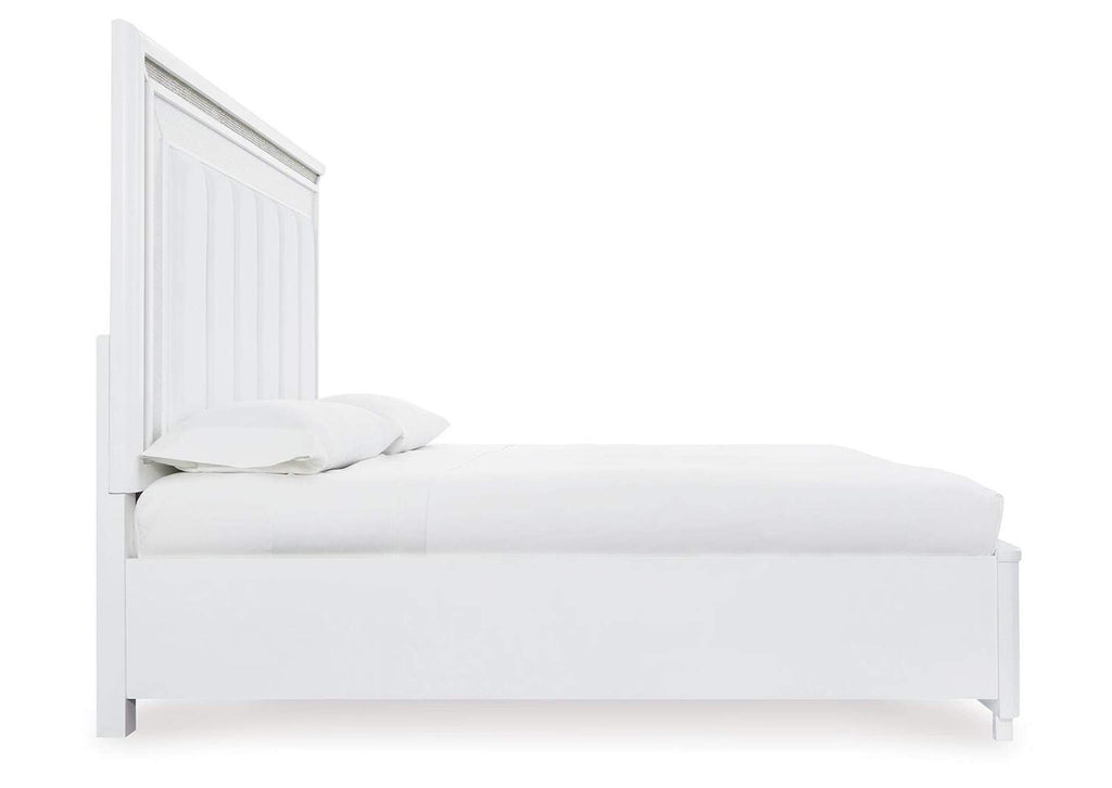 Chalanna King Upholstered Storage Bed, Dresser, Mirror and Chest side view