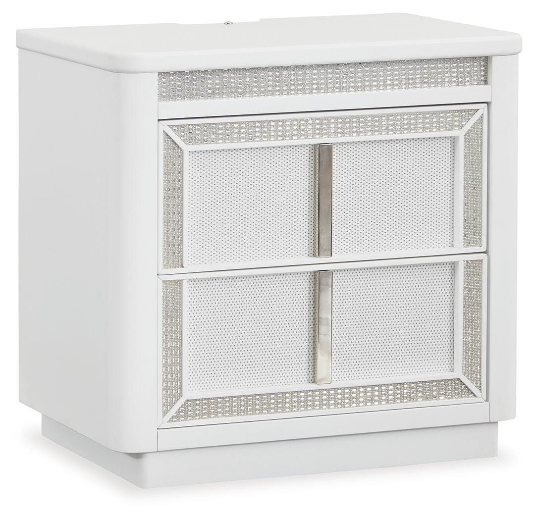 Chalanna Nightstand in White, closed view