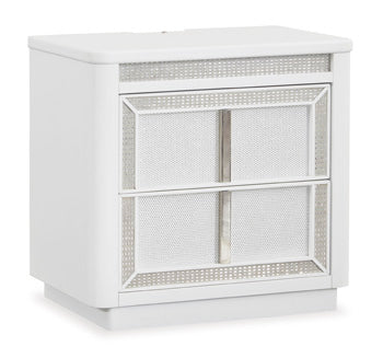 Chalanna Nightstand in White, closed view