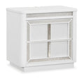 Chalanna Nightstand in White, closed view