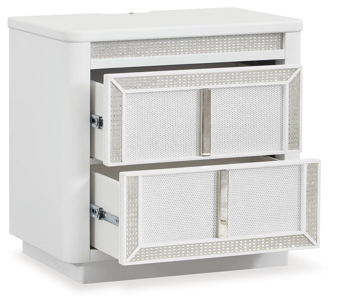 Chalanna Nightstand in White, open view
