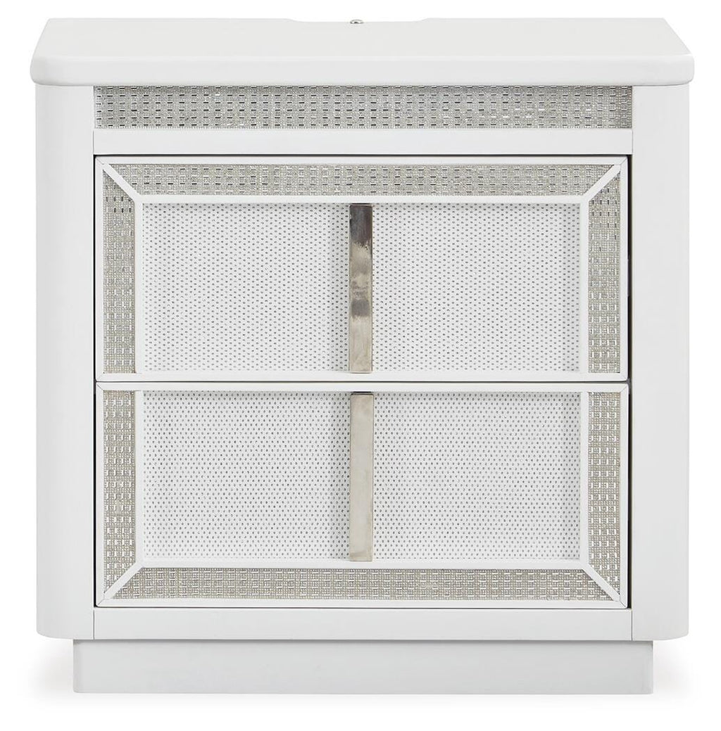 Chalanna Nightstand in White, front view