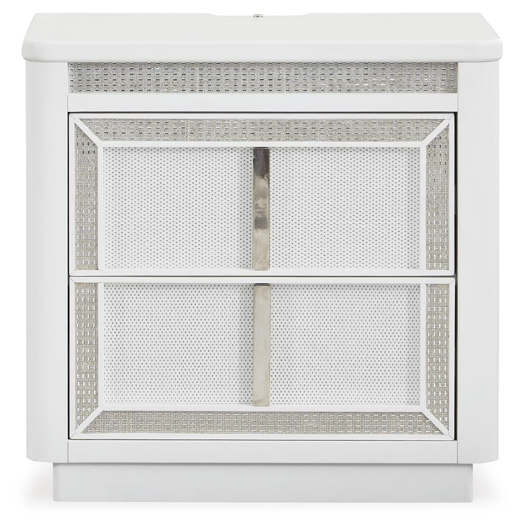 Chalanna Nightstand in White, front view