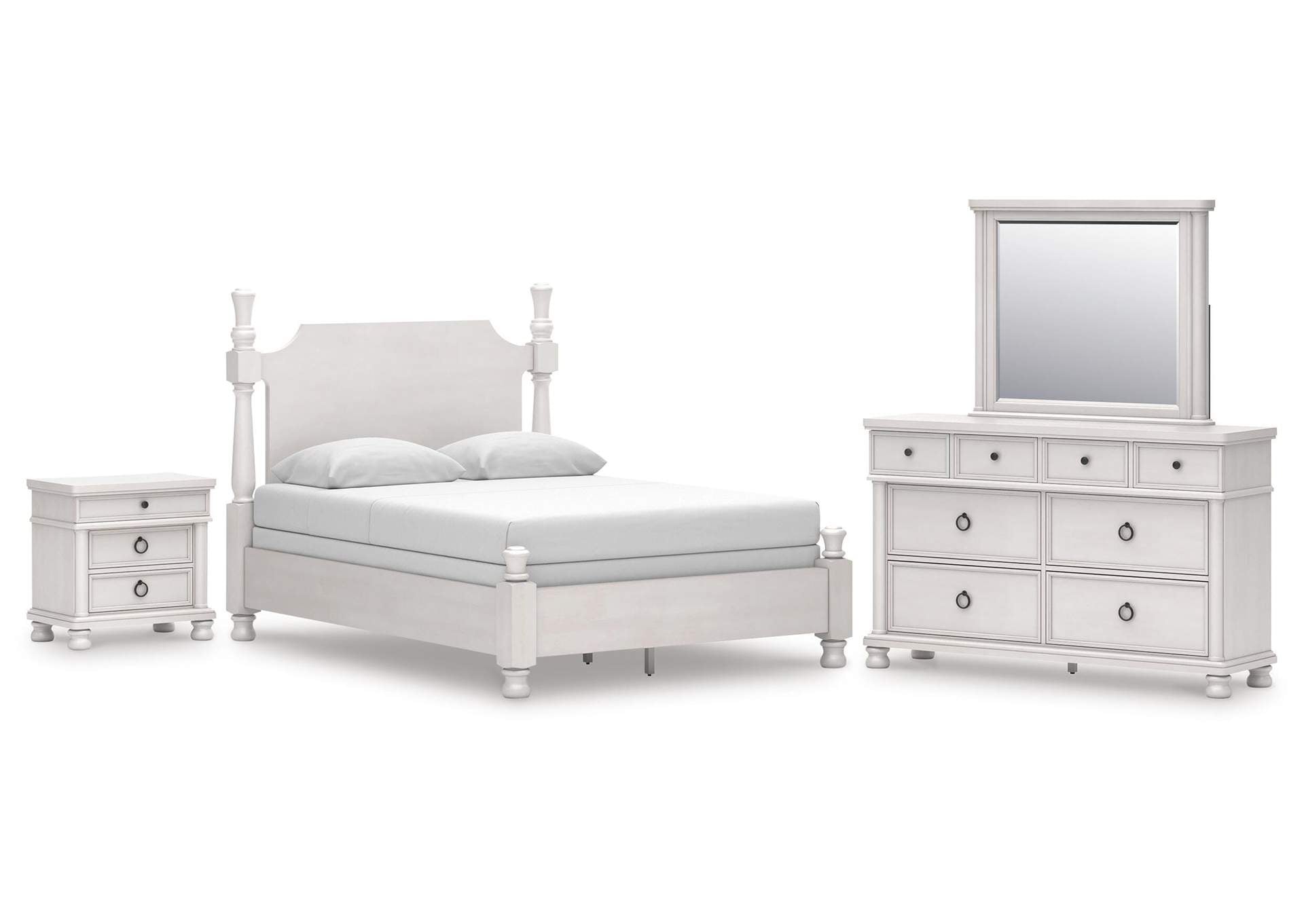 Chadworth Queen Poster Bed, Dresser, Mirror and Nightstand