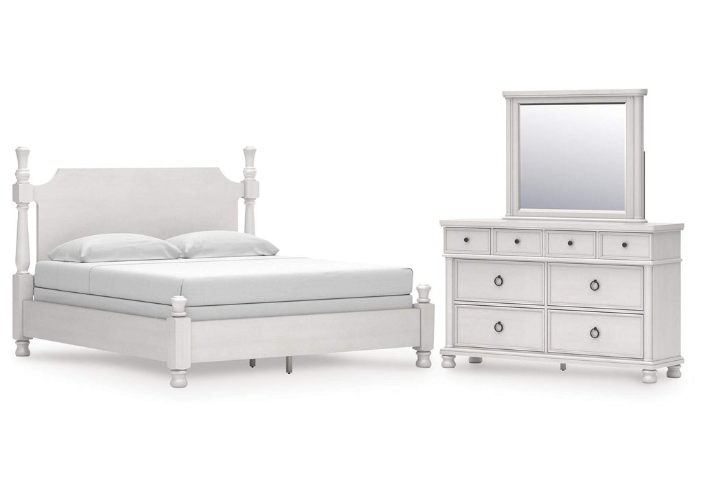 Chadworth California King Poster Bed, Dresser and Mirror