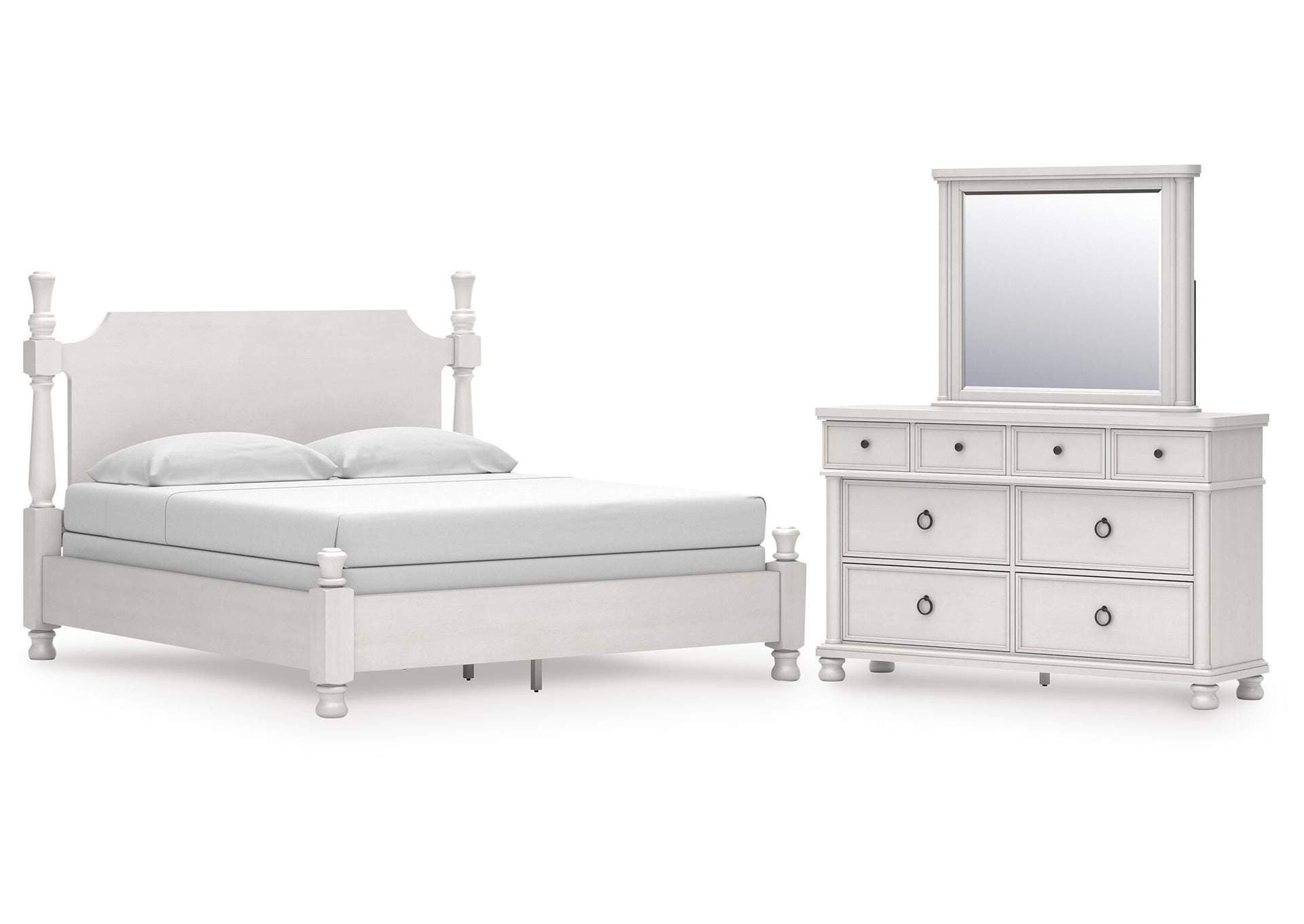 Chadworth California King Poster Bed, Dresser and Mirror