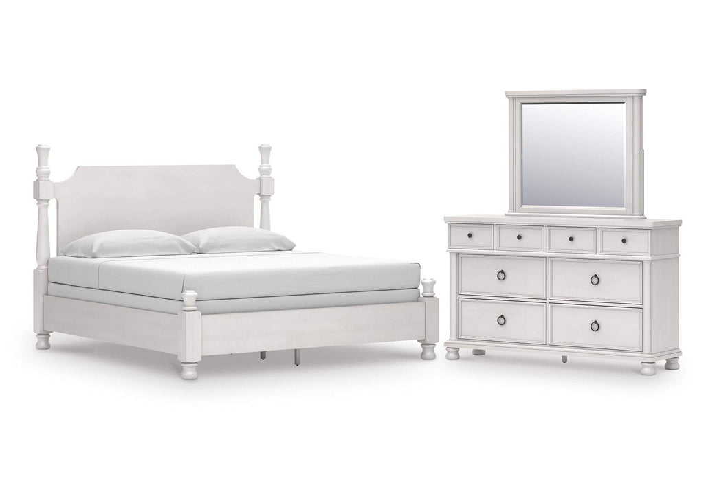 Chadworth King Poster Bed, Dresser and Mirror