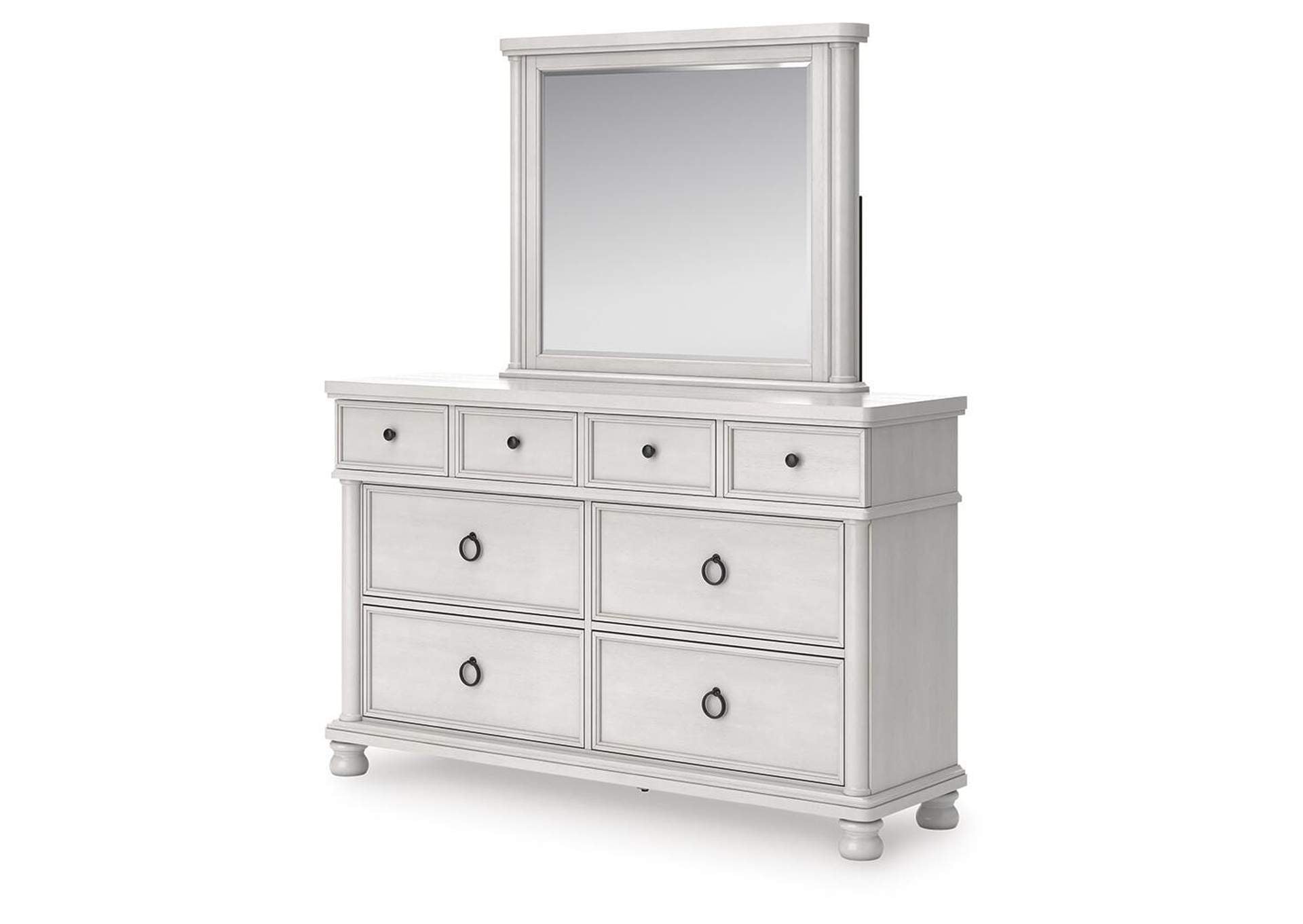 Chadworth California King Poster Bed, Dresser and Mirror angled view