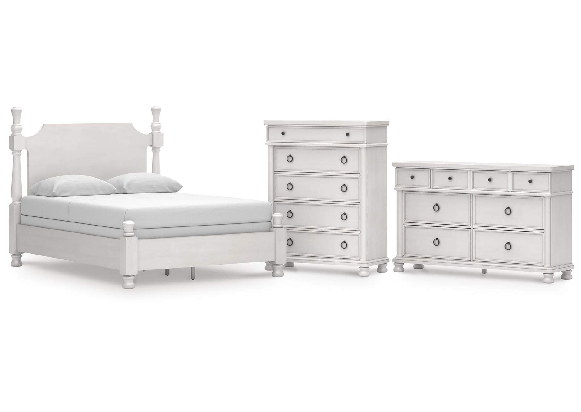 Chadworth Queen Poster Bed, Dresser and Chest