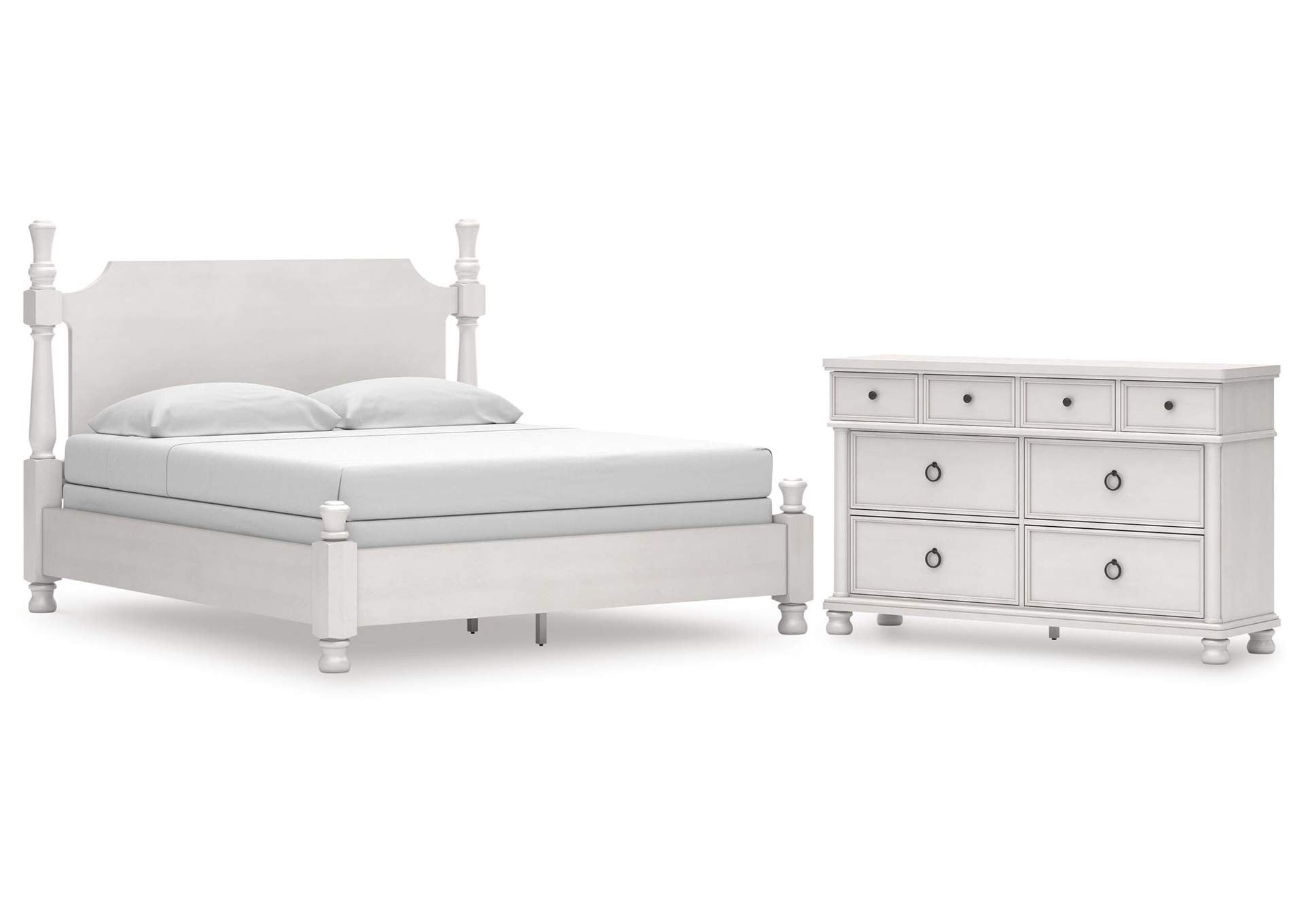 Chadworth California King Poster Bed and Dresser