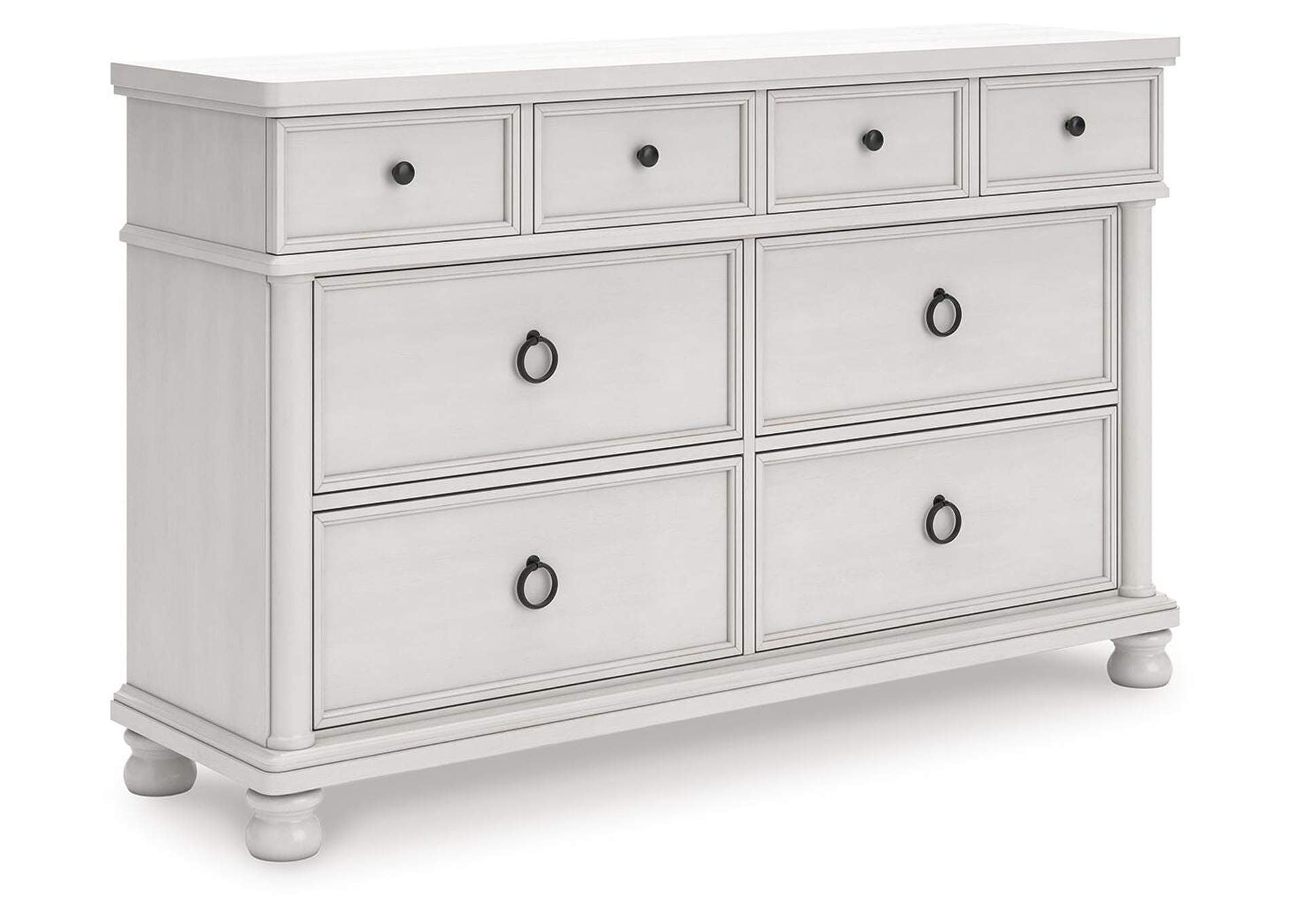 Chadworth Queen Poster Bed, Dresser and Nightstand angled view