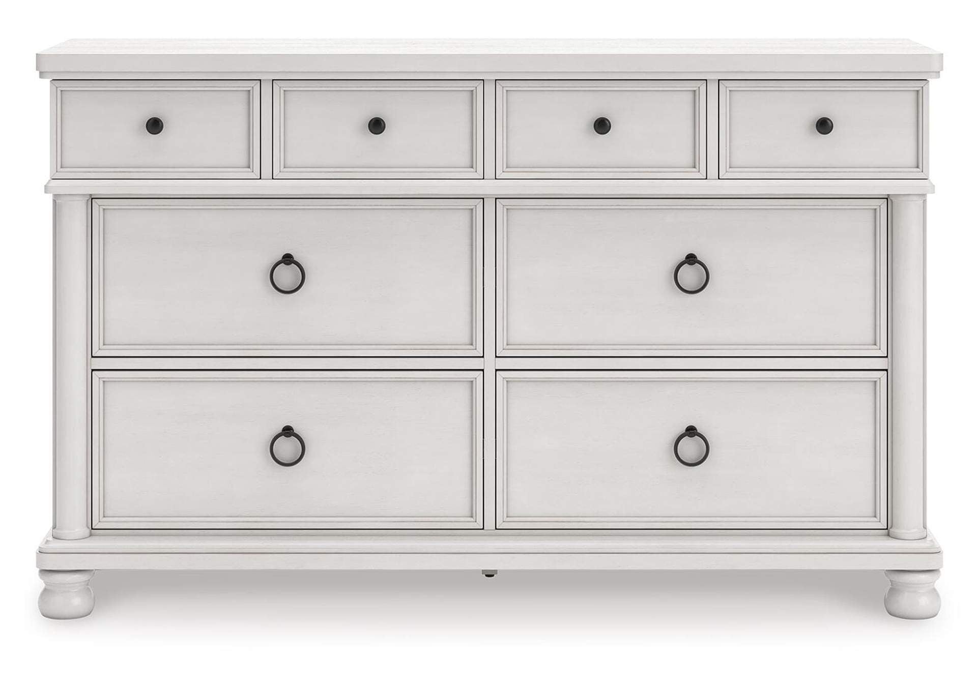 Chadworth Queen Poster Bed, Dresser and Chest front view