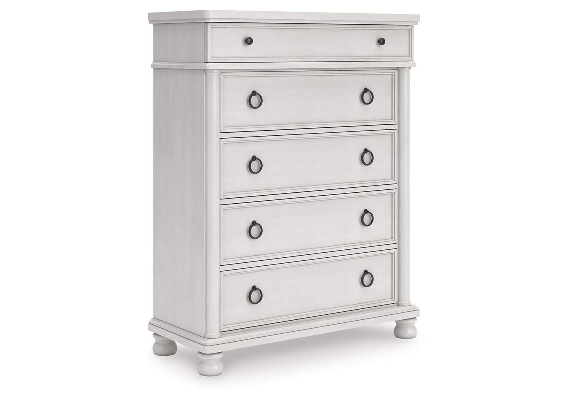 Chadworth California King Poster Bed, Dresser and Chest angled view