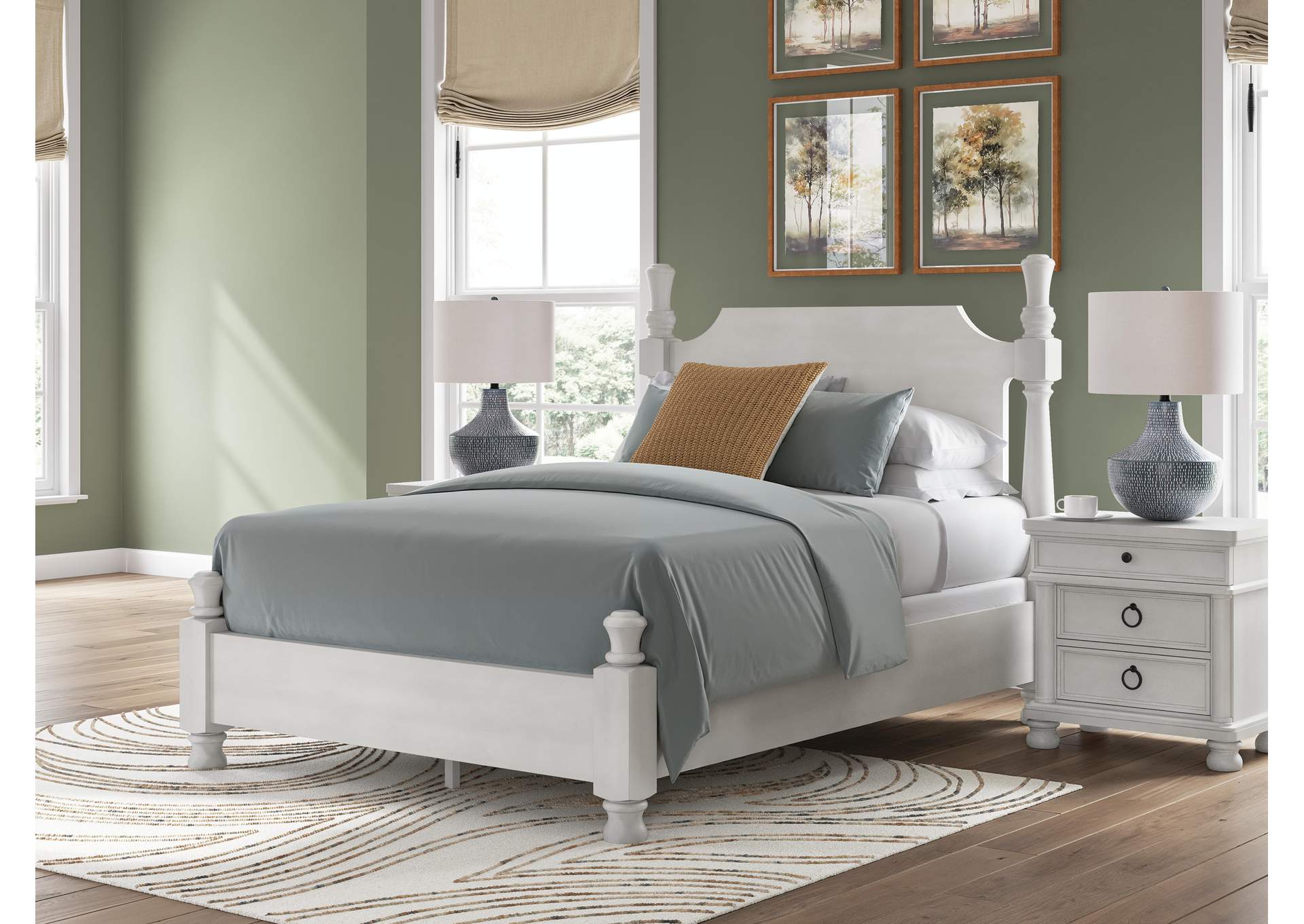 Chadworth Queen Poster Bed, Dresser and Nightstand