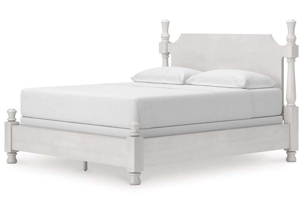 Chadworth California King Poster Bed, Dresser and Nightstand angled view