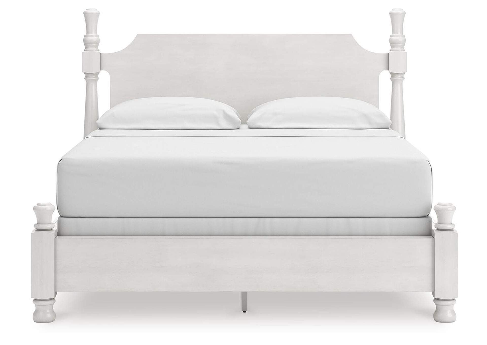 Chadworth California King Poster Bed, Dresser and Nightstand front view
