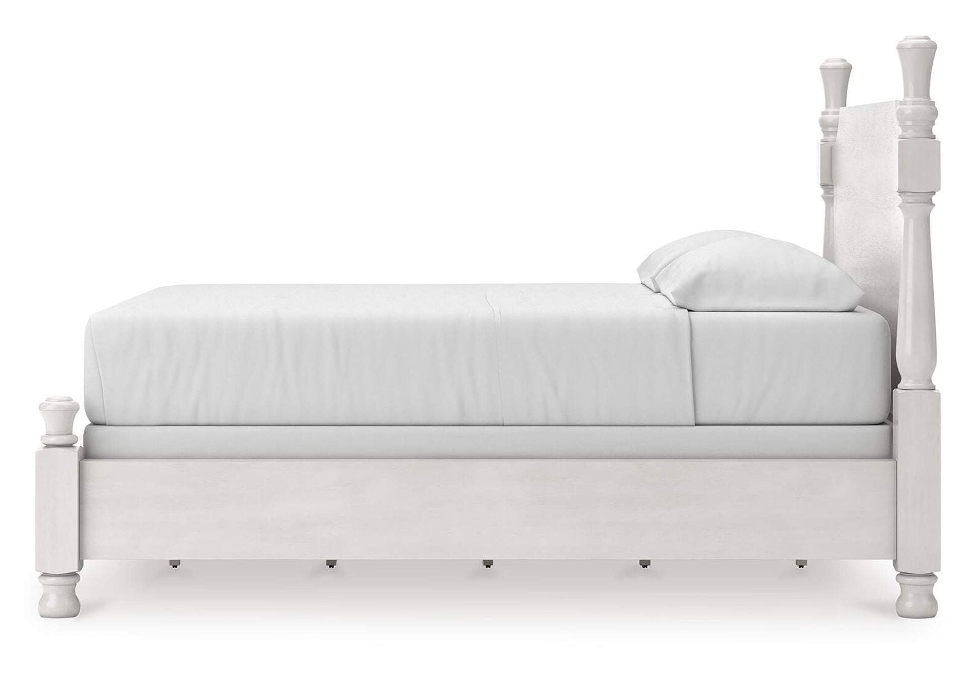 Chadworth California King Poster Bed, Dresser and Nightstand side view