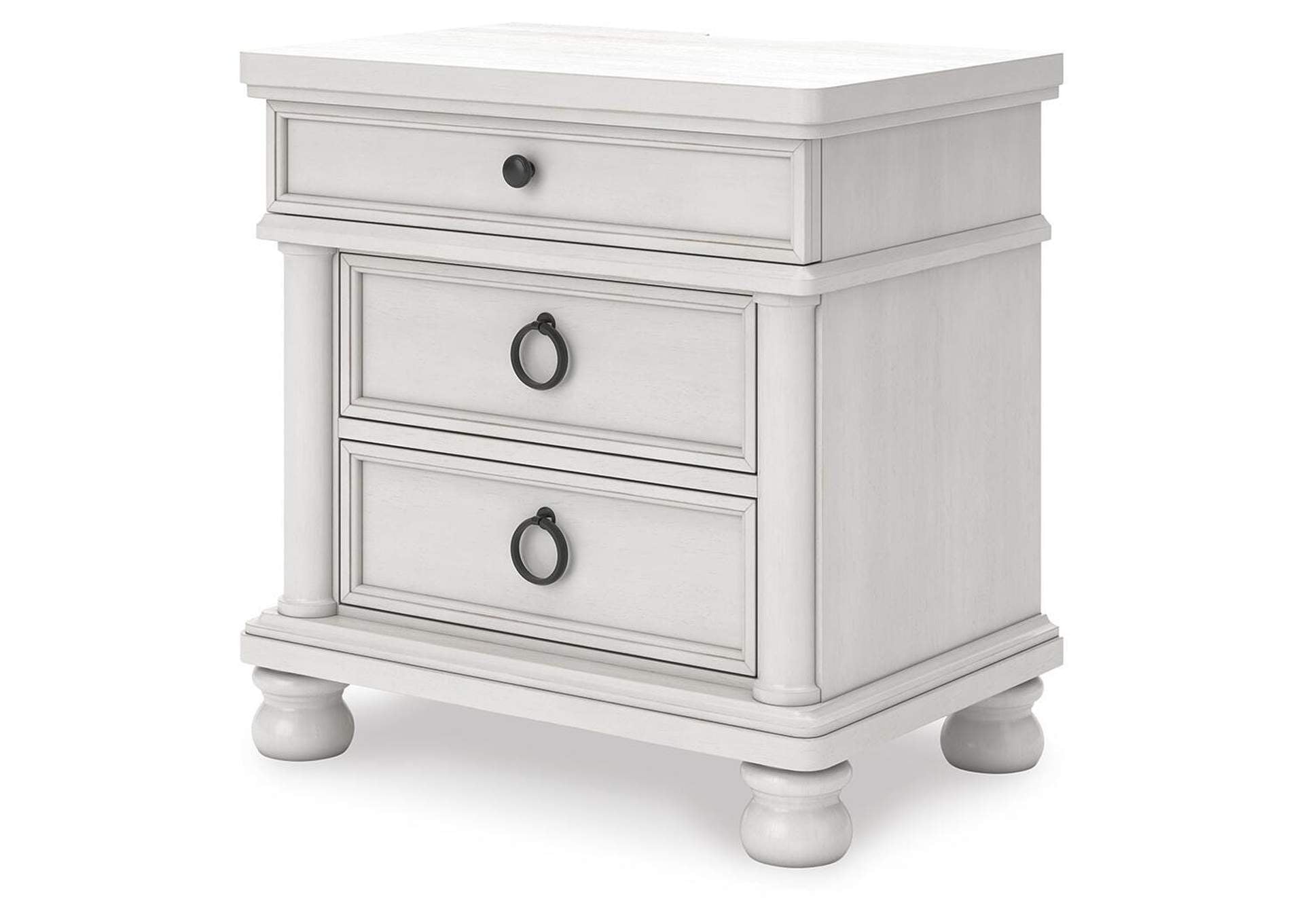 Chadworth California King Poster Bed, Dresser, Mirror and Nightstand angled view