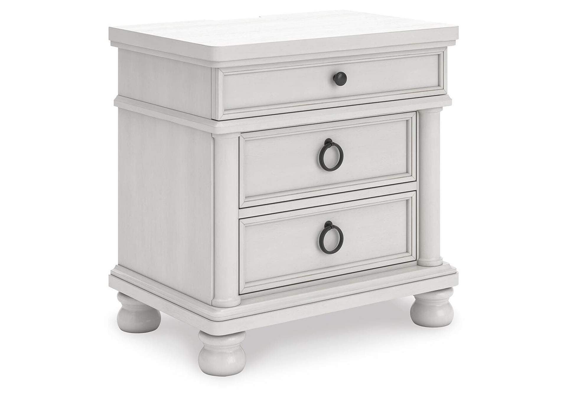 Chadworth California King Poster Bed, Dresser and Nightstand angled view