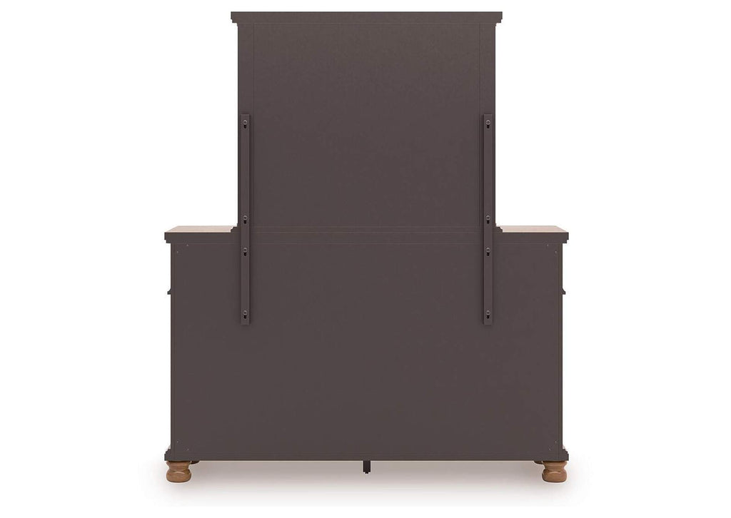 Chadworth California King Poster Bed with Mirrored Dresser and Nightstand