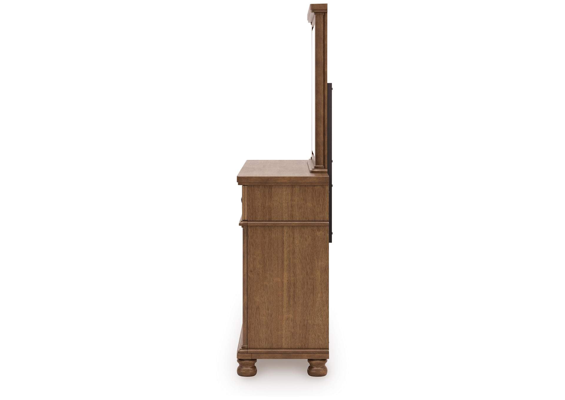 Chadworth California King Poster Bed with Mirrored Dresser and Nightstand side view