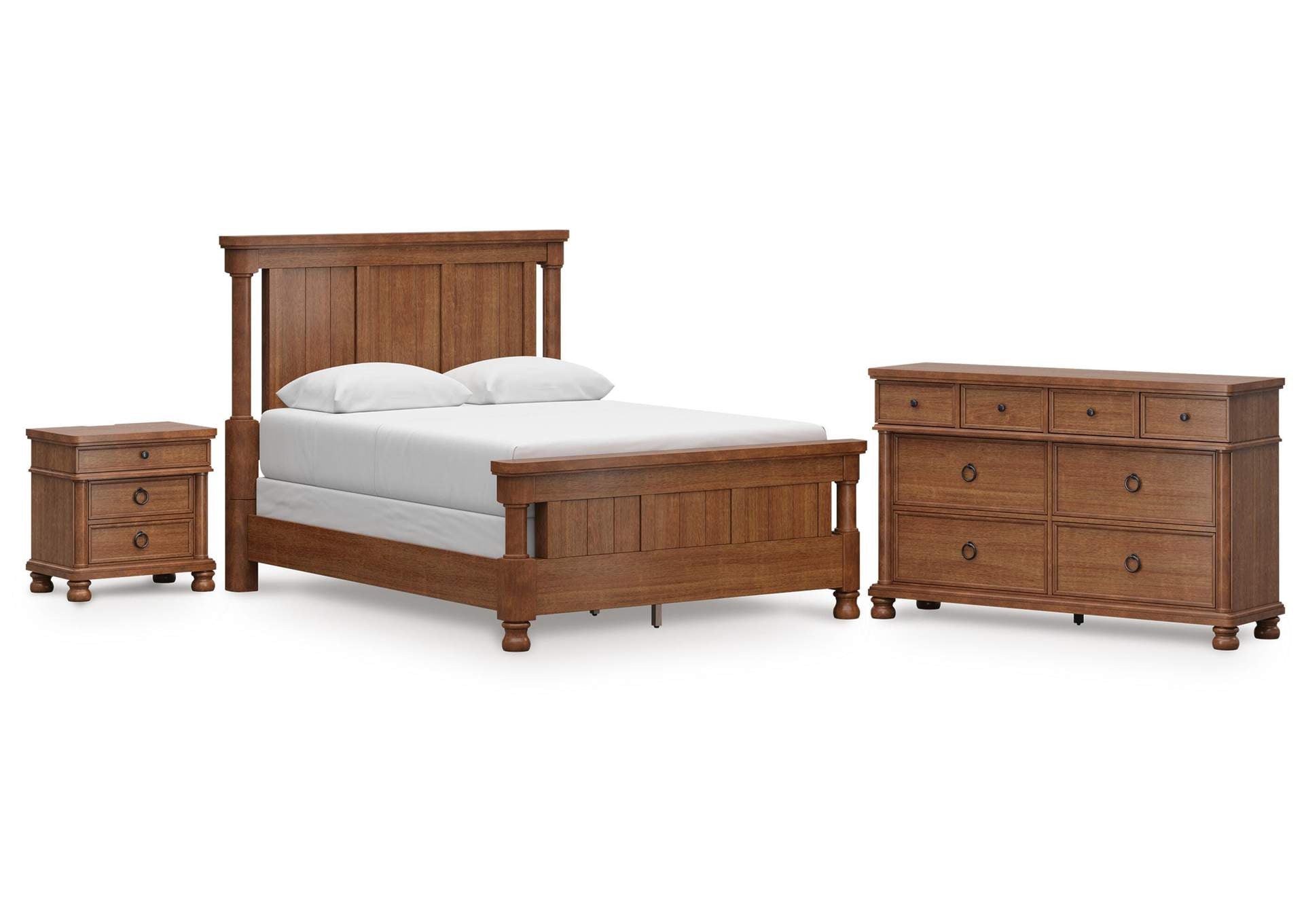 Chadworth Queen Poster Bed with Dresser and Nightstand