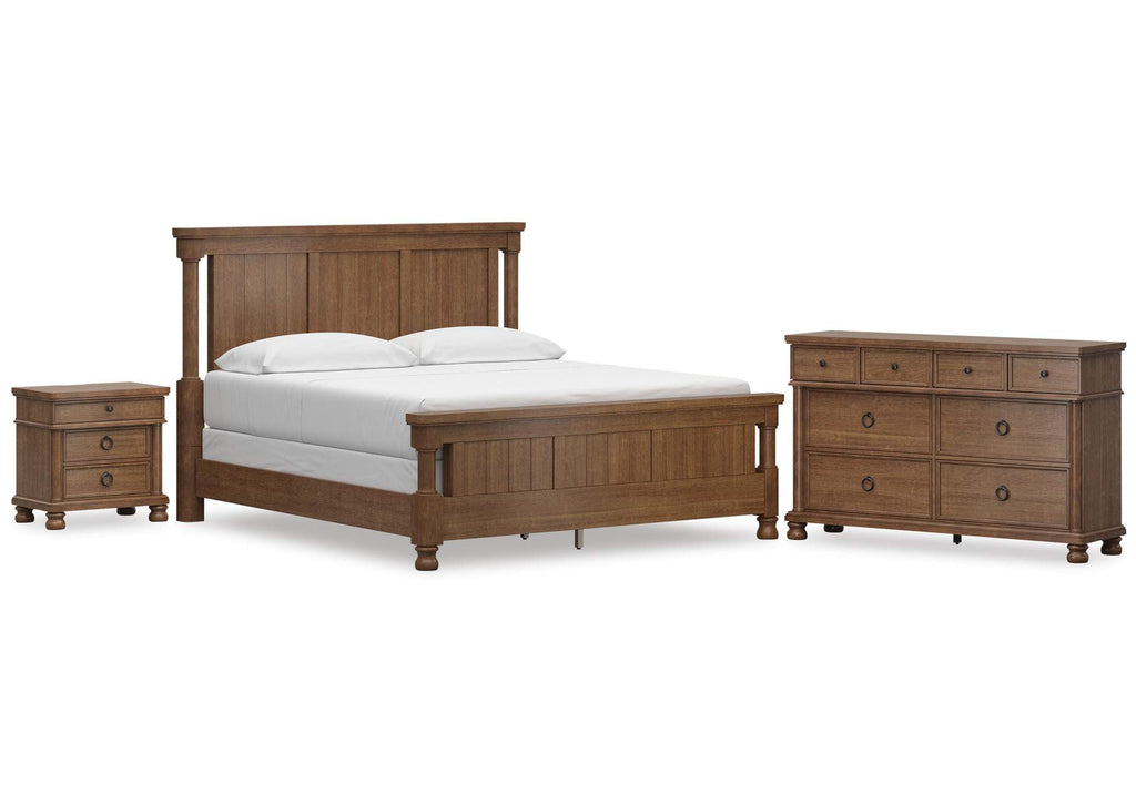 Chadworth California King Poster Bed with Dresser and Nightstand