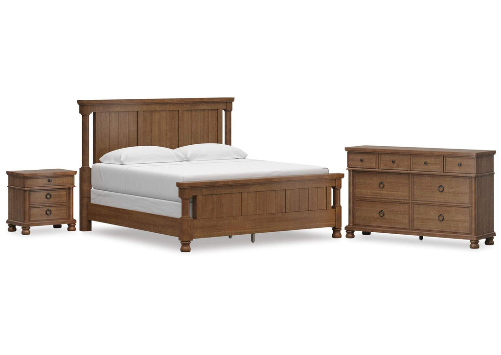 Chadworth California King Poster Bed with Dresser and Nightstand