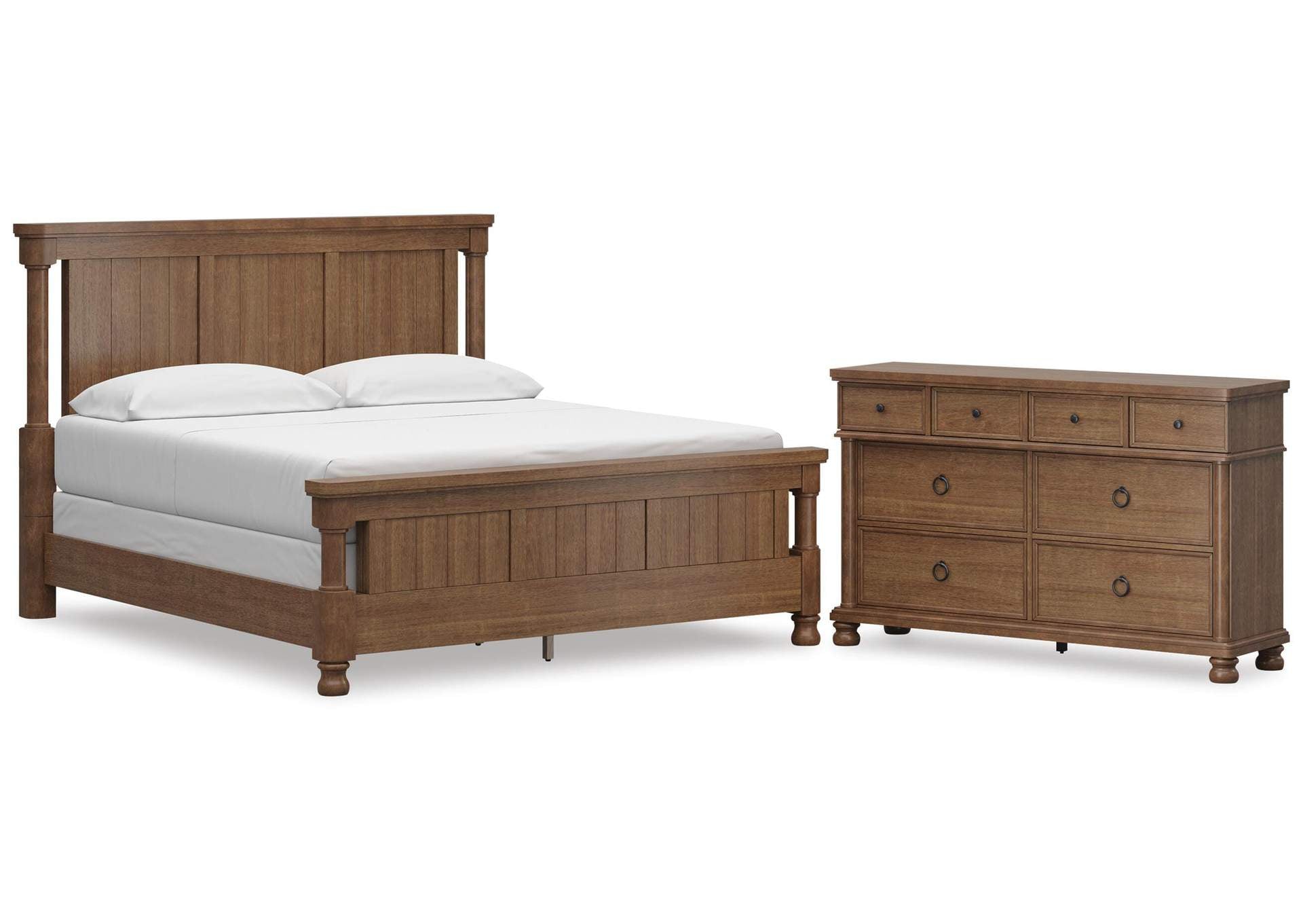 Chadworth California King Poster Bed with Dresser