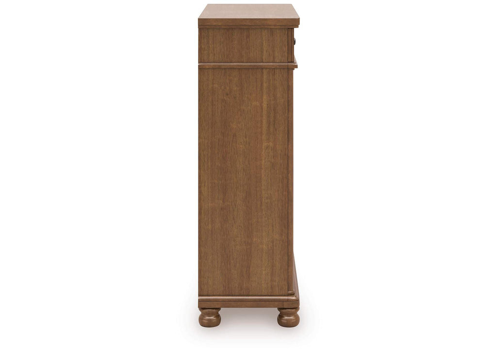 Chadworth California King Poster Bed with Dresser and Chest side view