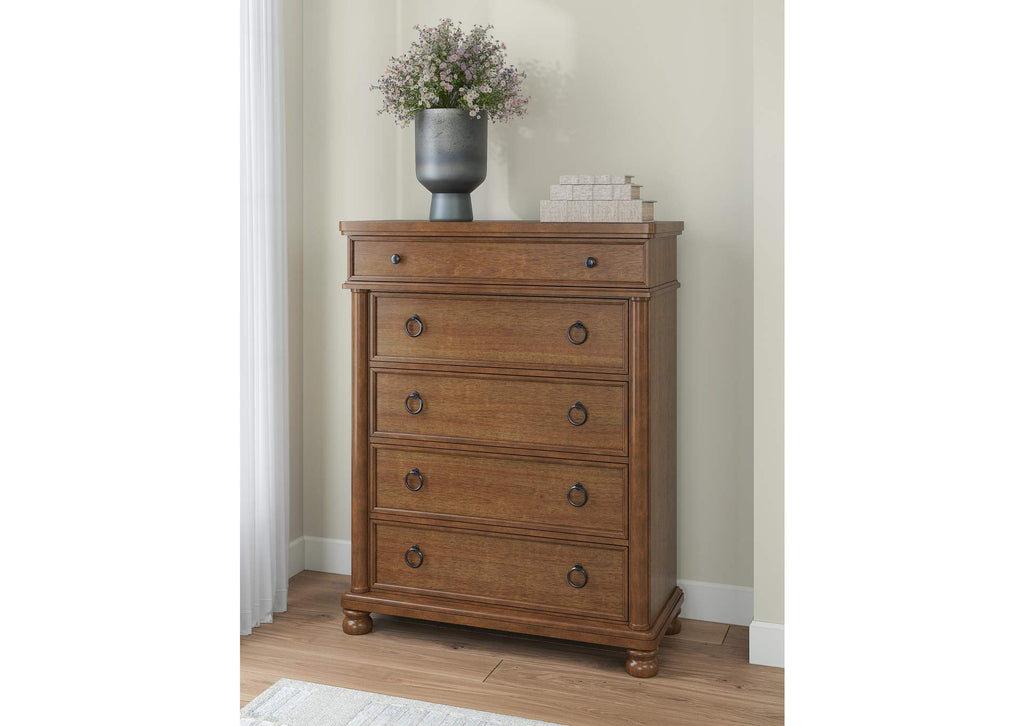 Chadworth Queen Poster Bed with Dresser and Chest