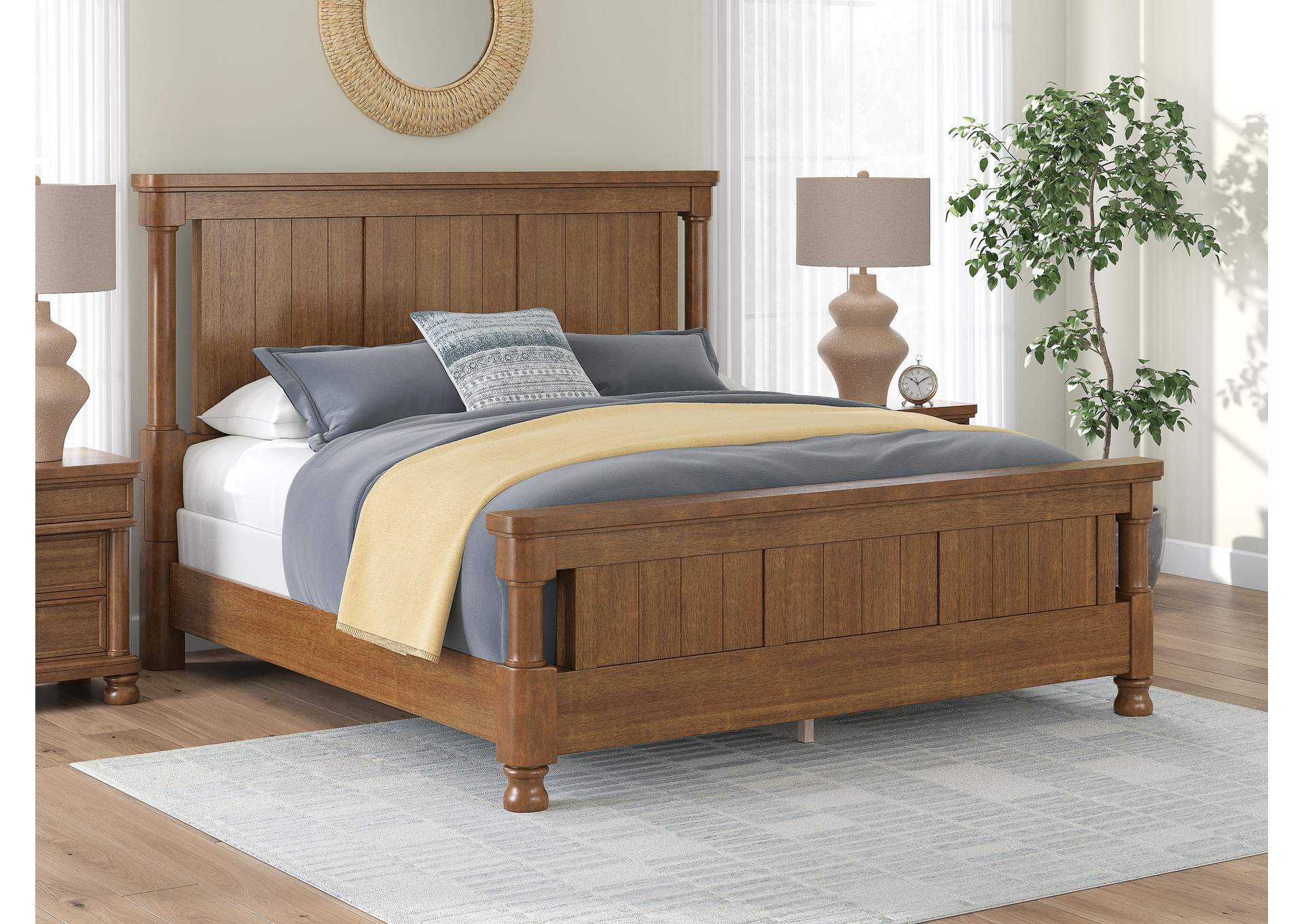 Chadworth California King Poster Bed with Dresser and Nightstand