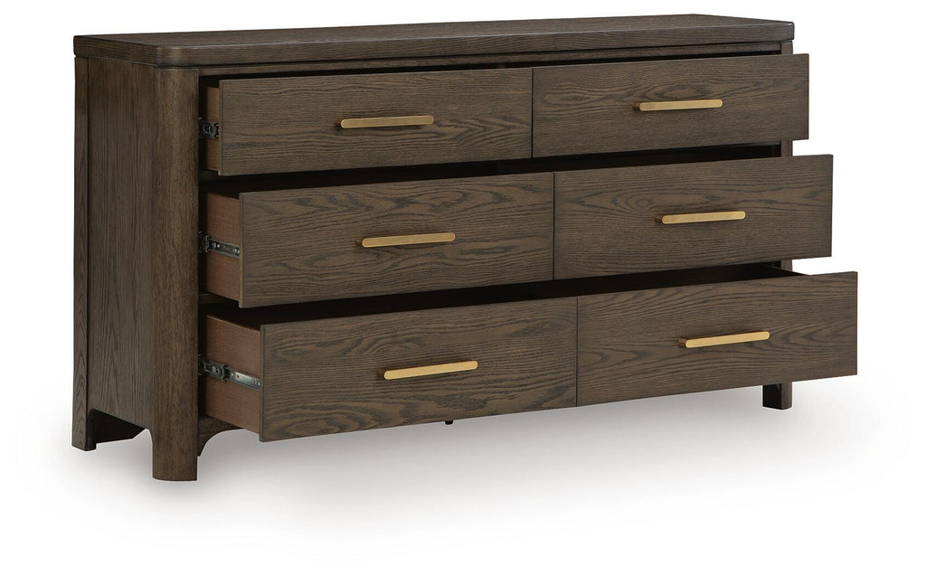 Radkin Dresser in Burnished Brown, open view
